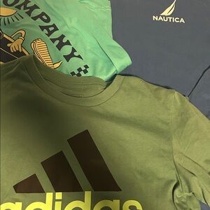 Adidas Green Kids Tee with Logo